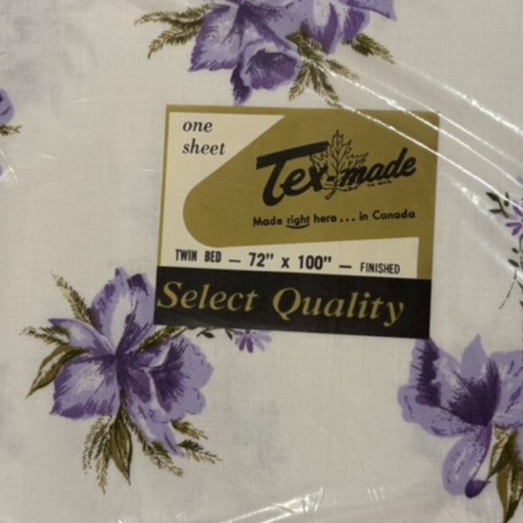NOS Royal Orchid Texmade Vintage Twin Flat Sheet 72" x 100" Finished - Picture 5 of 10